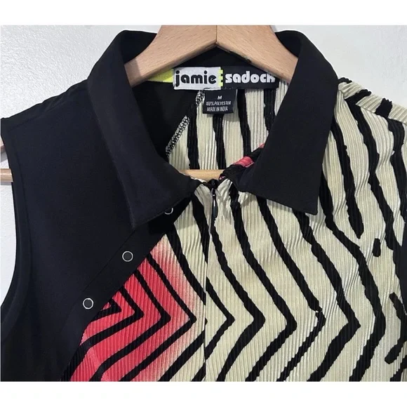 Jamie Sadock Abstract 1/4 Zip Sleeveless Golf Tank - Picture 5 of 12